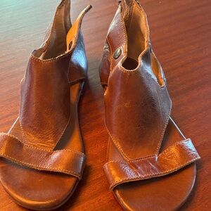 BED|STU Brown Leather Cutout Open-Toe Sandals